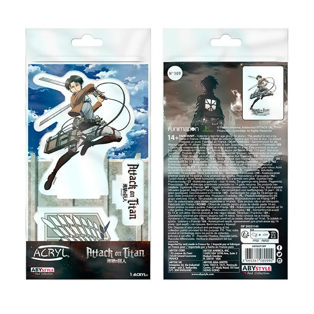 ATAQUE A LOS TITANES - FIGURA ACRÍLICA LEVI ACKERMAN - Imagen 2