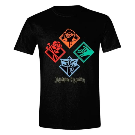 JUJUTSU KAISEN - CAMISETA ADULTO "EMBLEMAS DE PERSONAJES"