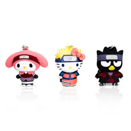 HELLO KITTY - SET DE LLAVEROS 3D HELLO KITTY X NARUTO